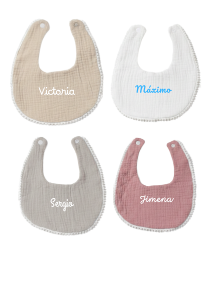 Babero de muselina personalizable