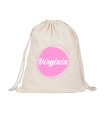 Mochila con círculos y nombre personalizable