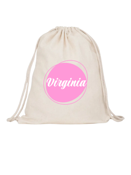 Mochila con círculos y nombre personalizable
