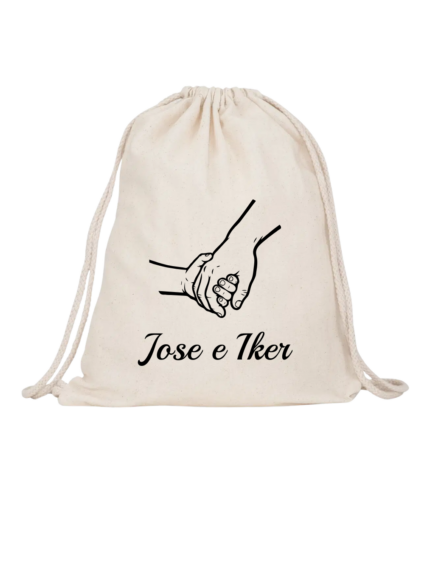 Mochila con manos y nombre personalizable