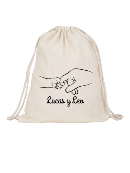 Mochila con manos y nombre personalizable